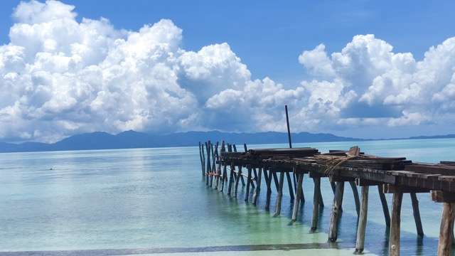 An unfinished foot bridge in onok/onuk island in balabac palawan