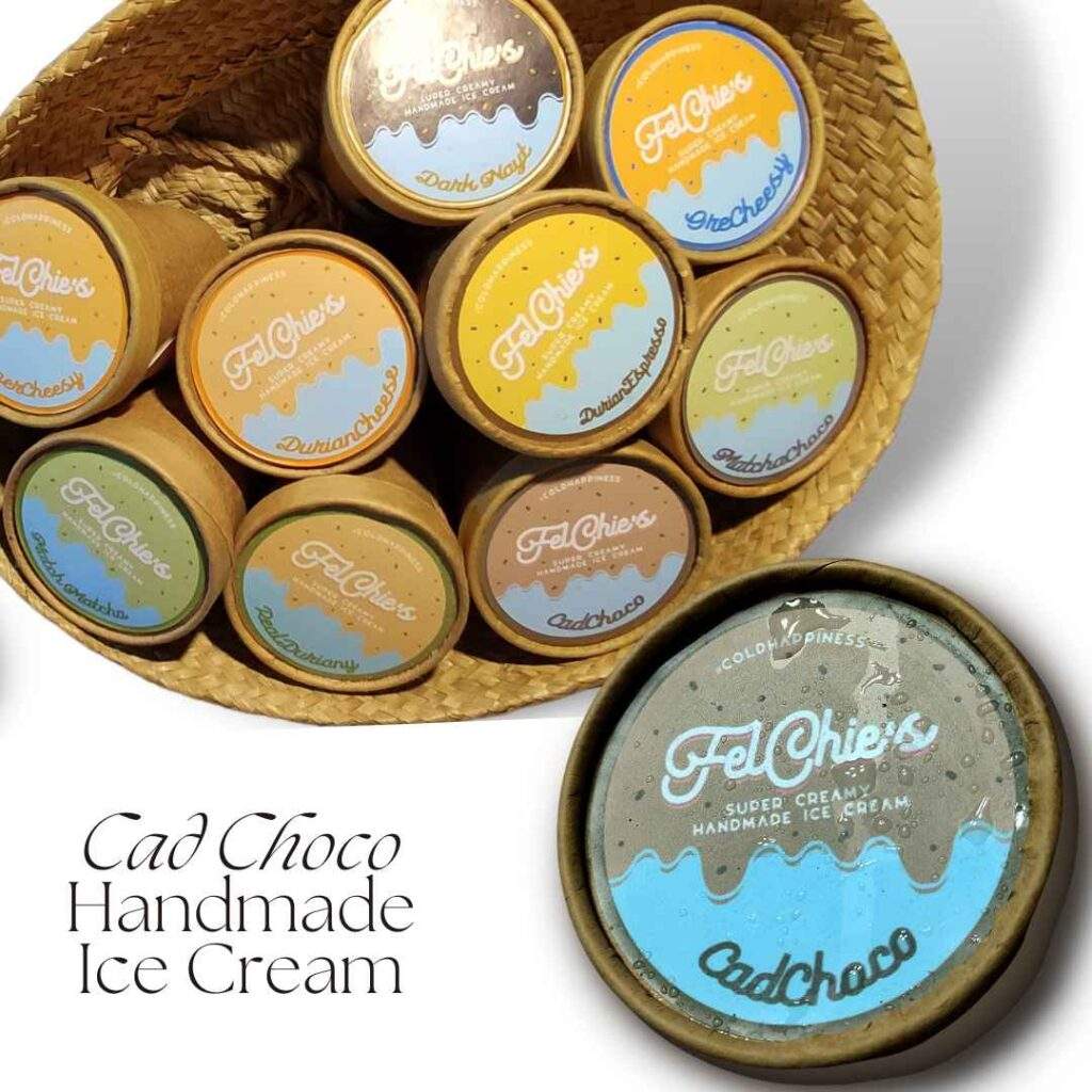 Cad Choco | FelChie's 39 Cad choco flavor handmade ice cream from felchies in Los Banos
