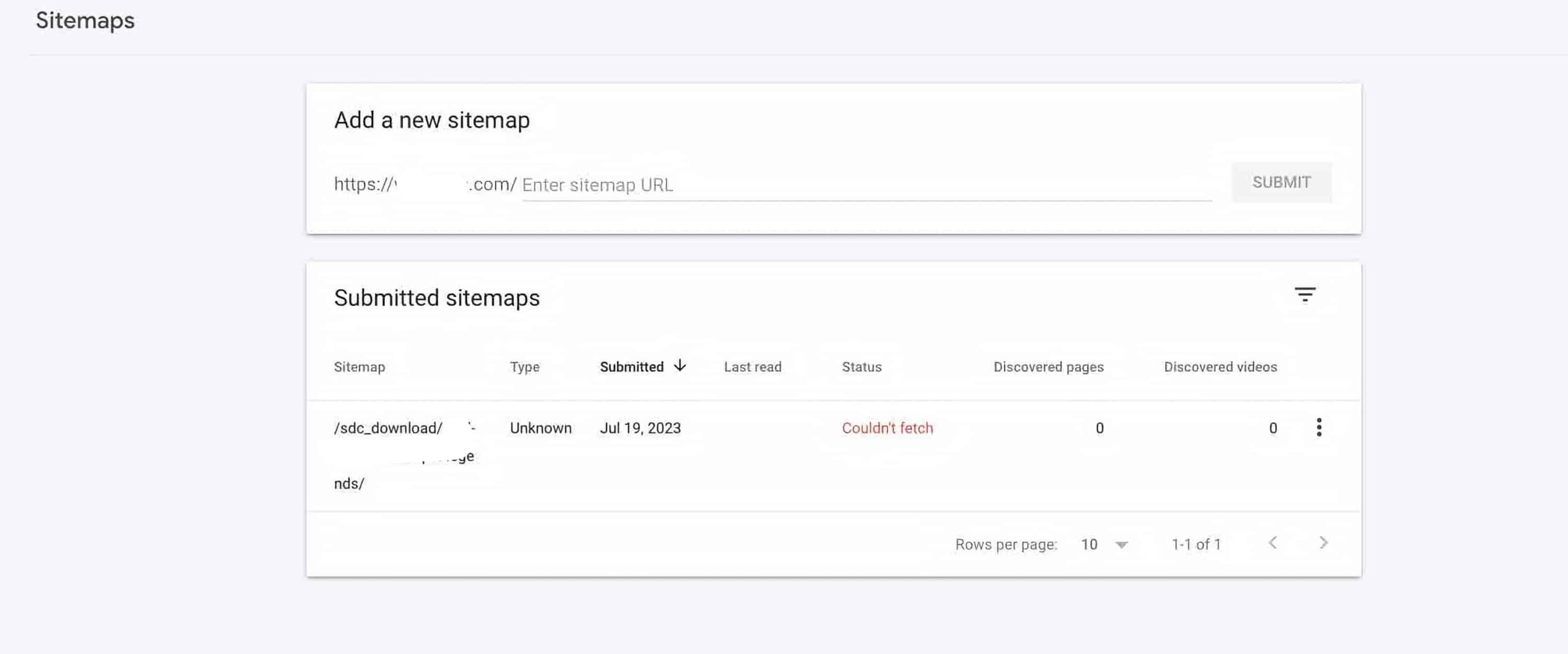 having the wrong sitemap in Google Search Console